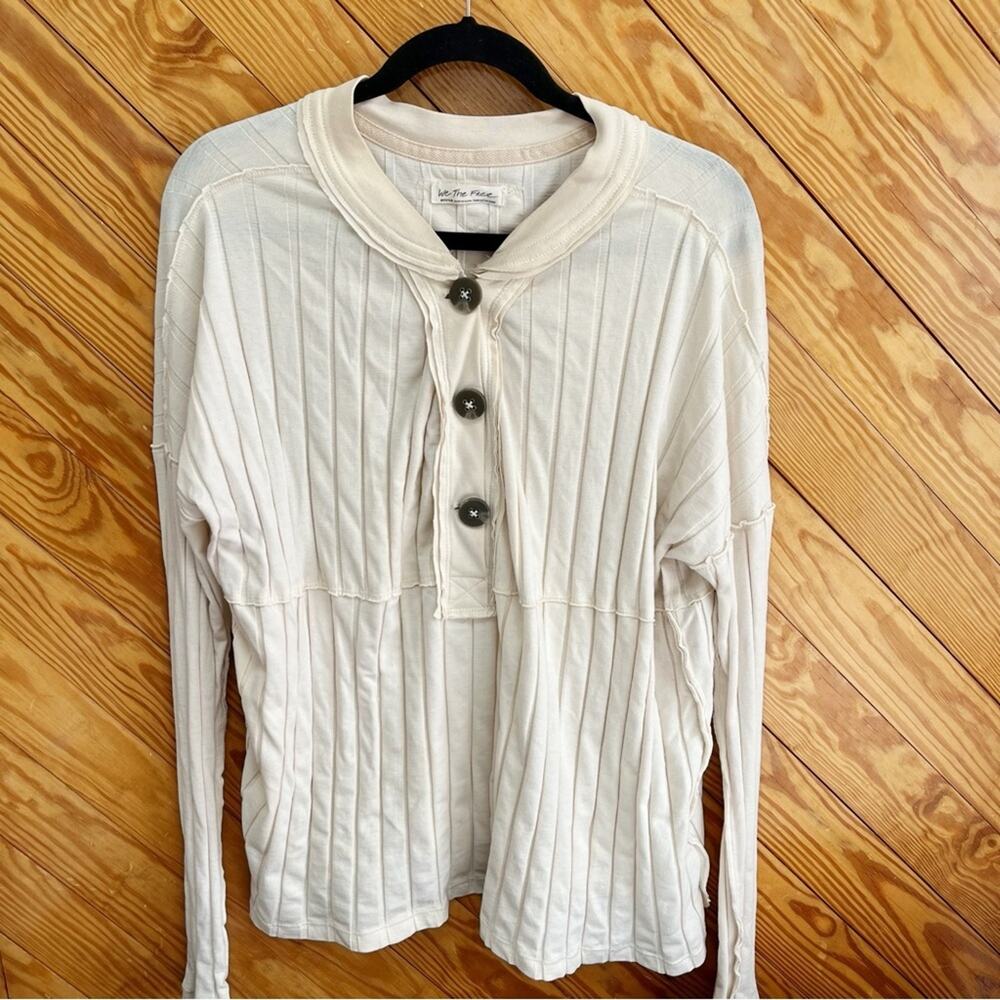 We the Free Free People In the Mix Henley Top Ivory - Picture 5 of 5